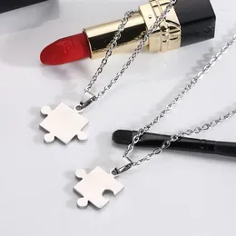 Chains 1 Pair Lover Paired Puzzle Pendant Necklaces For Women Men