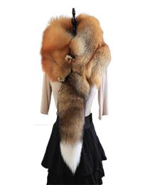 2021 Party Luxury Brand Women Real Winter Fox Fur Scarves Natural Onepiece Fox Fur Collar Warm Soft Real Fox Fur Scarf H09238803973