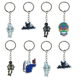 Key Rings Fluorescent Halloween Keychain For Tags Goodie Bag Stuffer Christmas Gifts Keychains Women Pendant Accessories Bags Keyring Oth3K