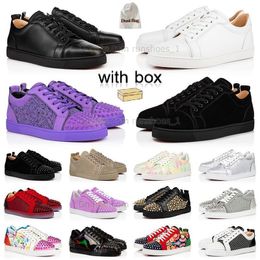 red designer casual shoes white big size sliver loafers Italy genuine leather spikes With Box purple top low mens womens OG fashion dark grey trainers sneakers