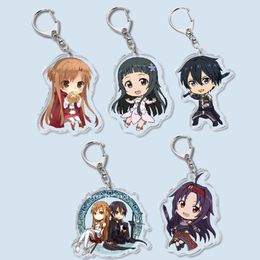 Sword Art Online Key Chain Man Acrylic Cute Funny Game Key Ring Woman Kids Keyring Girls Llavero Keychain Jewellery Portachiavi 289S