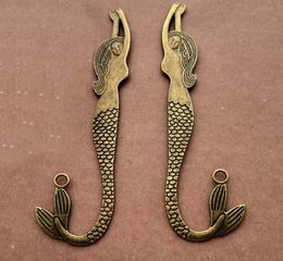 whole bronze bookmark large mermaid pendant Jewellery charms Vintage diy Jewellery accessories 12032mm7078421