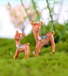 10pcs Resin Craft Fairy Garden Miniatures Bonsai Tools jardin Sika Deer Zakka Terrarium Figurines jardin Gnomes Home Accessories L4648510