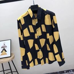 2024 Summer Mens Long Sleeved Shirt Designer Casablanca Numeric Pattern Letter Print Single Row Button Shirt Flip Collar Fashion Loose Ice Tun Mångsidig M-3XL #113