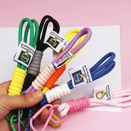 Keychains Lanyards Hand Woven Rope Key Chain Sports Fashion Color Phone Lanyard Unisex Nylon Rope Car Keyring Trend Accessory Biner Buckle Keychain J240509