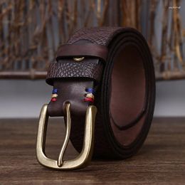 Belts 3.8CM Top Cow High Quality Thickening Genuine Leather Men's Fashion Copper Buckle Luxury Jeans For Men Designer Male Belt