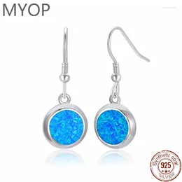 Dangle Earrings MYOP 925 Sterling Silver Wedding Classic Small Round Stone Simple Fashion Opal Drop For Women