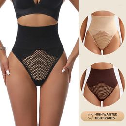 Women's Shapers BurVogue Tummy Control Thong Shapewear For Women High Waisted Body Shaper Underwear Mesh Shaping Girdle Panties