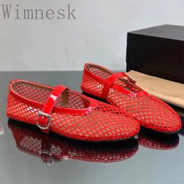 Casual Shoes Spring Round Toe Mesh Flat For Women Dancing Crystal Decor Simple Comfortable Fashion Buckle Strap Woman