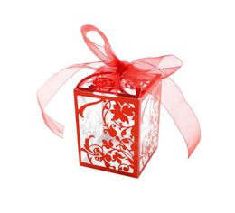 Wedding Bithday Party Clear Pvc Gift Box With Ribbon Printed Treats Sweets Candy Apple Macaron Cake Square Boxes Christmas Gift fa7692013