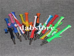 Silicone bong hookah kit Concentrate Smoke Pipes with GR2 Titanium Tip Dab Straw Oil Rigs Silicon Smoking Pipe Bong dhl3778820