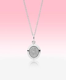 CZ diamond Disc Pendant Necklace Women Mens Fashion Jewelry for 925 Sterling Silver Chain Necklaces with Original gift Box9366187