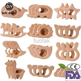 Teethers Toys Lets make a baby tooth animal wooden ring camera hedgehog food grade wooden tooth care pendant tooth toy d240509