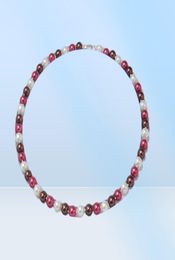 Handmade beautiful 8mm multicolor south sea round bead shell pearl necklace bracelet earrings set 45cm fashion Jewellery 2set lot2787246284
