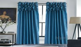 Luxury Valance Curtain for Window Customised Ready Made Window Treatment Drapes For Living RoomBedroom Solid Colour Panel3911184