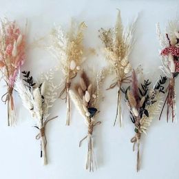 Decorative Flowers Wedding Supplies Pampas Fall Decor Preserved Natural Dried Mini Bouquet Country Table Decoration Accessories