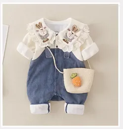 Clothing Sets Baby Elephant Suit For Boys And Girls With Striped Top Suspends