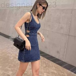 Urban Sexy Dresses Designer Spring and Summer Sweet and Spicy Style U Neck Slim Fit Small and Unique Versatile Denim Dress AORF