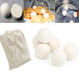 6pcsLot Wool Dryer Balls Reduce Wrinkles Reusable Natural Fabric Softener Anti Static Large Felted Organic Wool Clothes Dryer Bal1001972