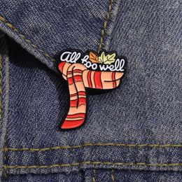 Brooches Pins Creative Cute Red Striped Scarf Design Brooch For Clothes Personalised Music Series Accessories Pin Badge Women's