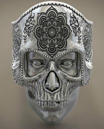 Vintage Gothic Cool Men 316L Stainless Steel Steamed Skull Ring for Mandala Romance Indian Religious Ring Jewelry Biker Ring SIZE 6843258