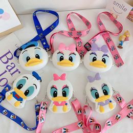 New Cute Cartoon Children's Korean Version Fashionable Silicone Shoulder Crossbody Bag Little Girl Zero Wallet 80% factory wholesale