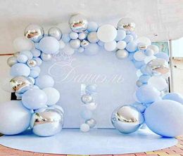 Metal Blue Balloon Baptism Boy Girl Christening Baby Shower Happy Birthday Party Decor Baby Ballon Globos Birthday Balloon Arch G24260994