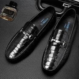 Casual Shoes Men Leather Summer Male Sneakers Loafer 2024 Slip On Black Men's Genuine