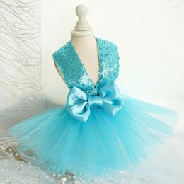 Dog Apparel Sweet Puppy Princess Dress Blingbling Tutu Dresses For Small Dogs Pet Lace Costume Summer Clothes Wedding Party
