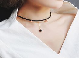 DoreenBeads Fashion New Vine Sexy Black Star Choker Gothic Clavicular chain Necklace Penram Pendant Charm Necklace,1 PC1885266