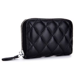 New fashion luxury classic designer coin bag stripped zipper genuine leather card holder wallet for women girls 291a