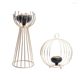 Candle Holders Holder Gold And Black Metal Stand Decoration For Wedding Gifts