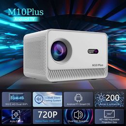 Projectors M10 PLUS Mini LED Projector Android 11.0 LCD Smart Pocket Portable Projector BT 5.2 Supports 4K Video Movie Beam Home Theatre J240509