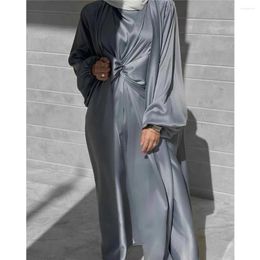 Ethnic Clothing 3pcs Dubai Abayas Matching Set For Women Muslim Abaya Kimono Cardigan Hijab Dress Arabic Robe Eid Ramadan Jalabiya Kaftan