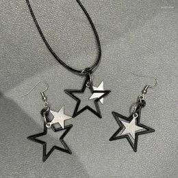 Pendant Necklaces Mysterious Dark Star Necklace Unique Sweet Cool Clavicle Chain Punk Earring For Women Girl Jewellery Drop