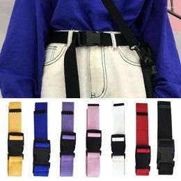 Belts Unisex Canvas Colourful Plastic Buckle Long Waistband For Women Men Fashion Adjustable Strap Jeans Pants