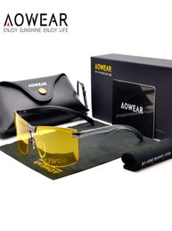 AOWEAR HD Night Vision Glasses for Night Driving Safety Car Driver Goggles AntiGlare Yellow Sunglasses Men Polarised Eyewear8888787