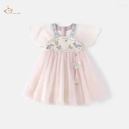 Girl Dresses Baby Hanfu Dress Girls Summer Clothes Antique Chinese Style Short-Sleeved