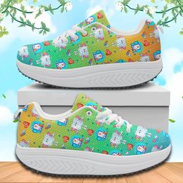 Casual Shoes INSTANTARTS Lightweight Lace-up Sneakers Tooth Brother Printed Platform For Women Shockproof Soft Swing Footwear
