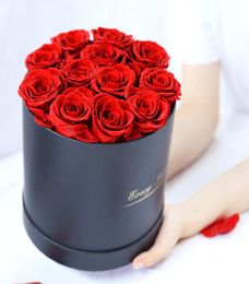 Eternal flowers holding bucket Valentine039s Day gift box Rose decorative flowers girlfriend wife romantic festival gift 485 S28001895