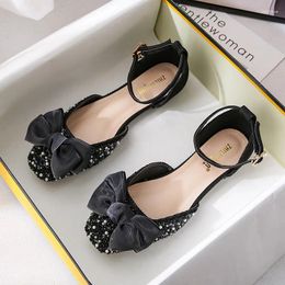 Casual Shoes Summer Women's Flat Shallow Mouth Square Head Single Sandals Bow Lolita Soft Sole Ladies Zapatos De Mujer