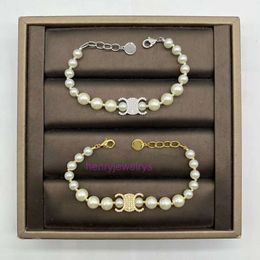 designer jewellery bangle Celis Pearl Bracelet has temperament light luxury casual letter hand elegant