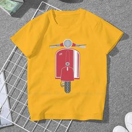 Frauen T-Shirt Crewneck t Shir Vespa Populäre Transportwerkzeuge T Red Essential Print Tops Neue Trendkleidung Hochwertige Freizeit TS Y240509