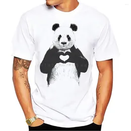 Men's T Shirts Tops Tees Summer T-shirt Men Comfortable Tshirt Mens Short Sleeve Panda Make Love Gesture Original Shirt Homme