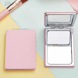 Compact Mirrors 1 square makeup mirror mini folding travel comedy mirror double-sided enlarged makeup mirror beauty and makeup tool d240510