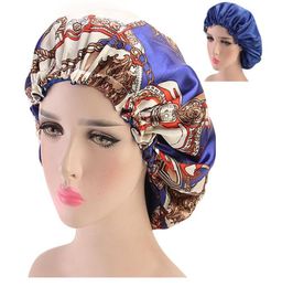 Big size Silk Satin Bonnet Night Sleep Cap Hat by One Planet Quality Double side Wear Head Cover Bonnet for Beautiful Hair ac7677706