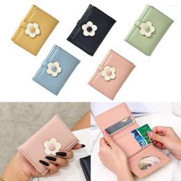 Wallets Three Fold Women's Wallet Cute PU Leather Flower Pattern Coin Money Purses Large Capacity Small