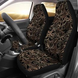 Car Seat Covers Golden Pattern Print Cover Set 2 Pc Accessories Mats