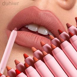 Lip Pencils 12 Colour matte lipstick pen lipliner waterproof durable lusterless pink lusterless lip Colour Korean makeup d240510