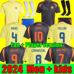 24/25 COlOMBIA JAMES Soccer Jerseys Men Kids Kit Columbia National Team Football Shirt Home Away Set Camisetas 2024 Copa America D.VALOYES ARANGO C. CHUCHO CUADRADO